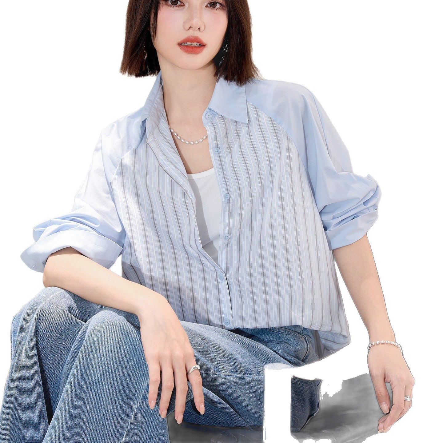 Women's Striped Blazer: Autumn Vintage Blouse
